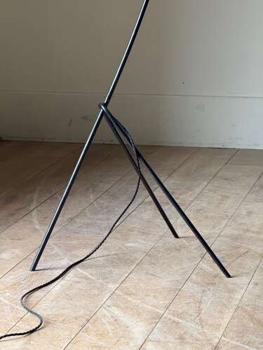 C1950s A Stylish French Green & Black Iron Floor Lamp