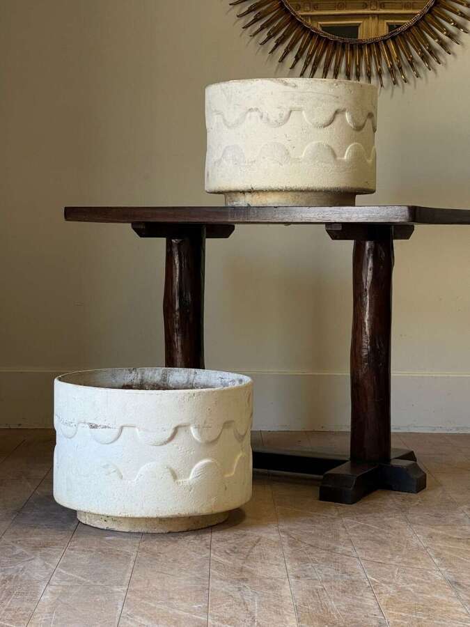 C1960 An Unusual Pair of Spanish Mid Century Concrete Planters