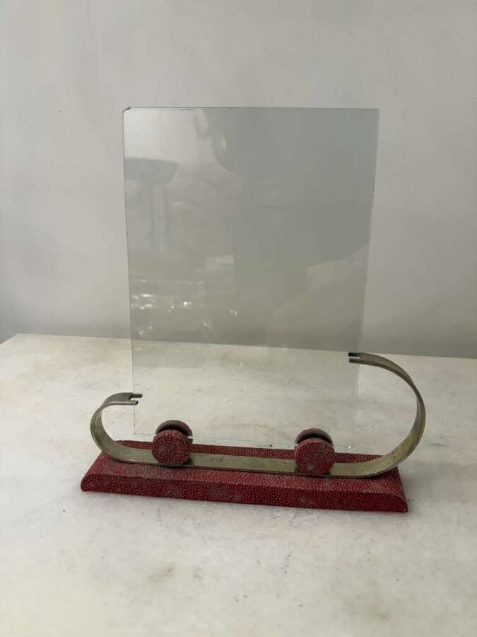 C1930 A Rare Art Deco French Red Shagreen Photo Frame