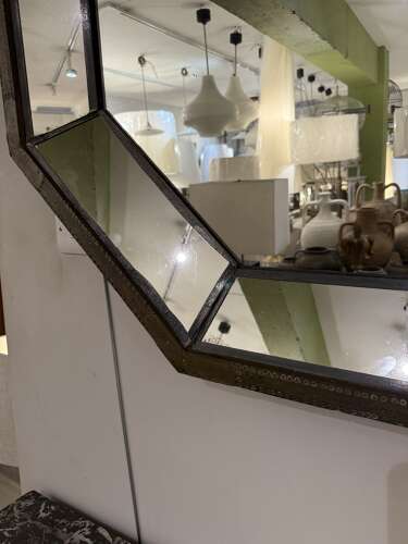 C1970 A Large Spanish Brass Clad Mirror by Rodolfo Dubarry