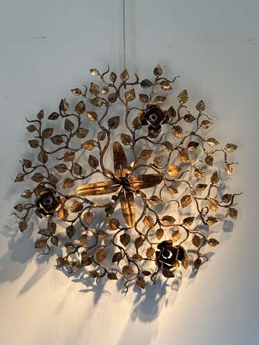 C1960 A Spanish Gilt Iron Twig Chandelier