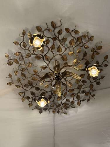 C1960 A Spanish Gilt Iron Twig Chandelier