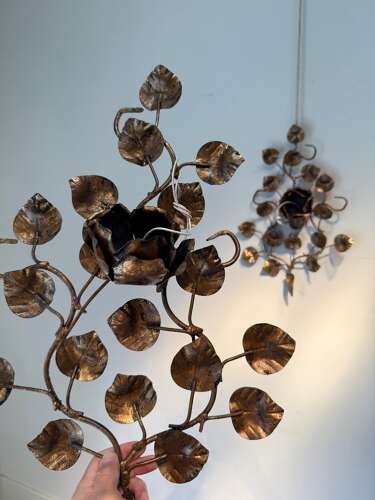 C1960 A Spanish Gilt Iron Pair of Twig Wall Sconces