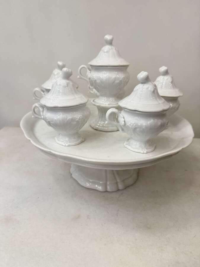 C1890 A Dutch Creamware / Ironstone Chocolate Mousse Set