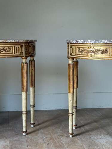 C1930 A Pair of Painted Portuguese Consoles in 18th Century Style