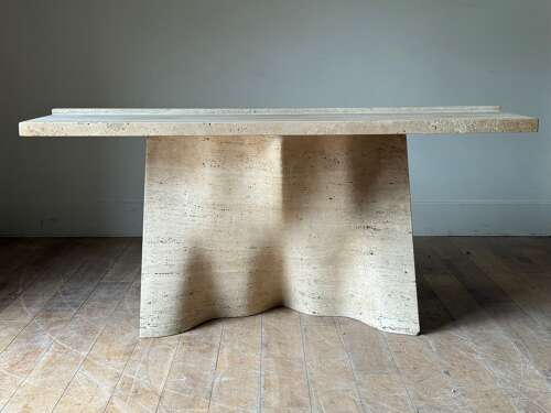 C1970 A Rare Spanish Travertine Console Table