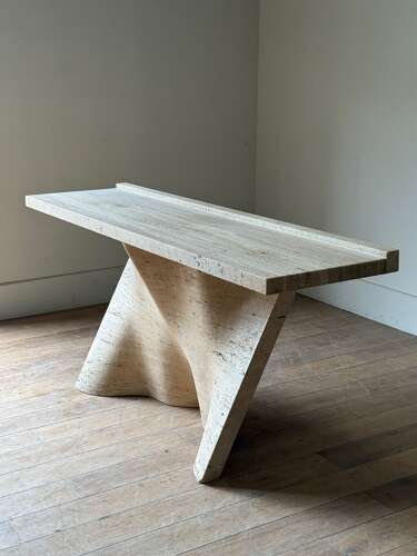 C1970 A Rare Spanish Travertine Console Table