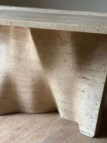 C1970 A Rare Spanish Travertine Console Table