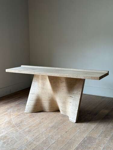 C1970 A Rare Spanish Travertine Console Table