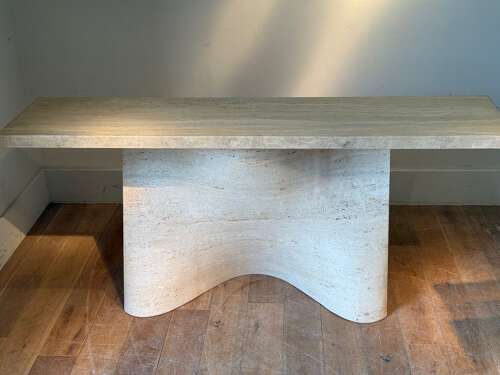 C1970 A Rare PAIR Spanish Travertine Console Tables
