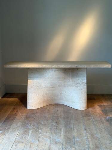 C1970 A Rare PAIR Spanish Travertine Console Tables