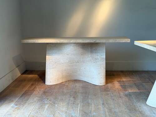 C1970 A Rare PAIR Spanish Travertine Console Tables