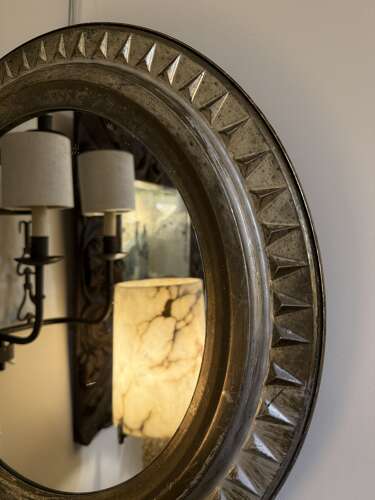 C1950 A French Silvered Stylised Sunburst Mirror