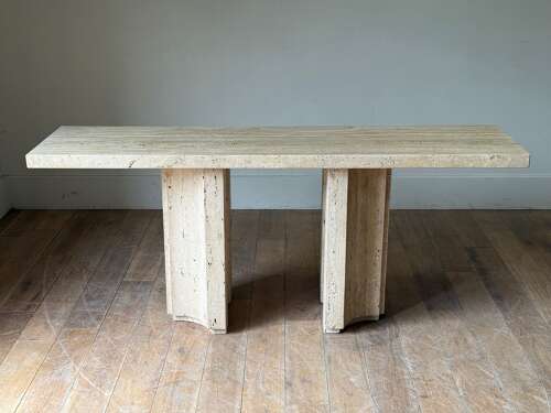 C1970 A Stylish German Travertine Stone Console Table