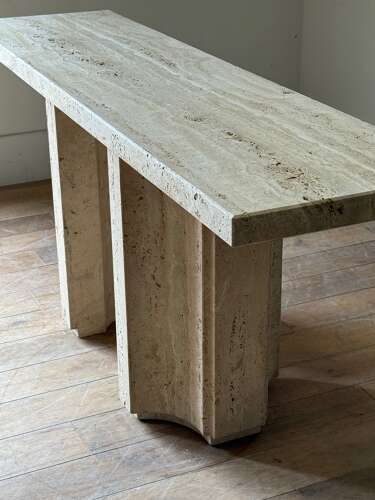 C1970 A Stylish German Travertine Stone Console Table