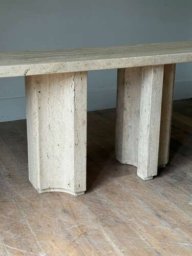 C1970 A Stylish German Travertine Stone Console Table