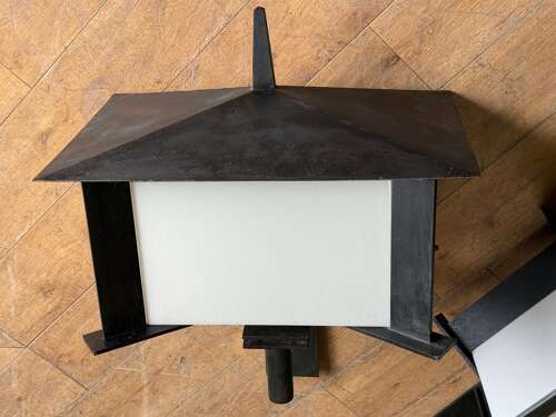 C1960 An Important Pair of Iron Wall Lanterns by Jordi Villanova