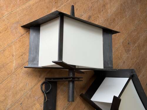 C1960 An Important Pair of Iron Wall Lanterns by Jordi Villanova