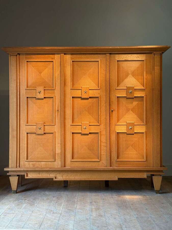 C1940 A Wonderful French Oak Armoire by Guillerme & Chambron