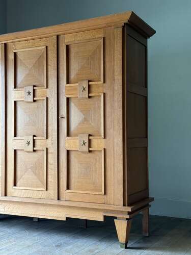 C1940 A Wonderful French Oak Armoire by Guillerme & Chambron