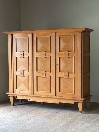 C1940 A Wonderful French Oak Armoire by Guillerme & Chambron