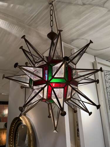 C1930 A Large French Star Pendant Ceiling Light