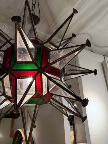 C1930 A Large French Star Pendant Ceiling Light