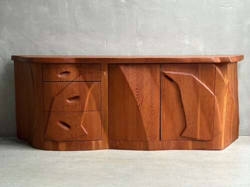 C1970s An Exceptional Sculptural Anthroposophical Pine Sideboard.