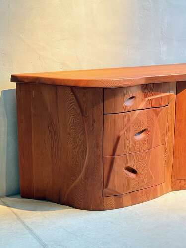 C1970s An Exceptional Sculptural Anthroposophical Pine Sideboard.