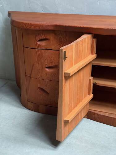 C1970s An Exceptional Sculptural Anthroposophical Pine Sideboard.