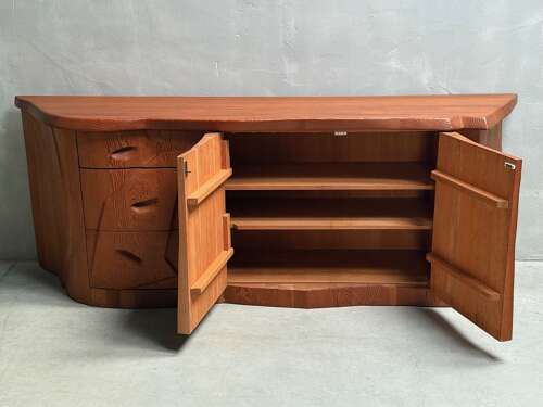 C1970s An Exceptional Sculptural Anthroposophical Pine Sideboard.