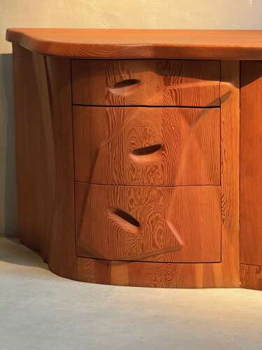 C1970s An Exceptional Sculptural Anthroposophical Pine Sideboard.