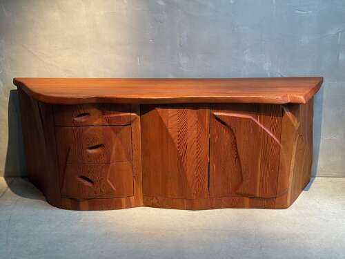 C1970s An Exceptional Sculptural Anthroposophical Pine Sideboard.