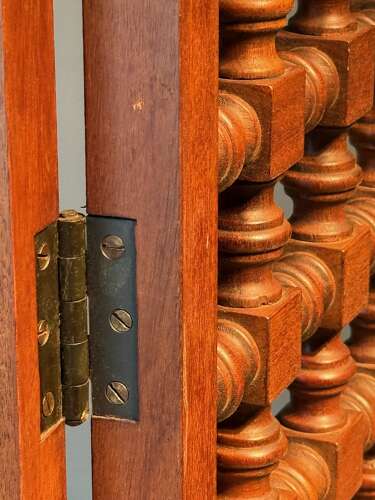 C1950 A Chic Spanish 4 Fold Hardwood Screen