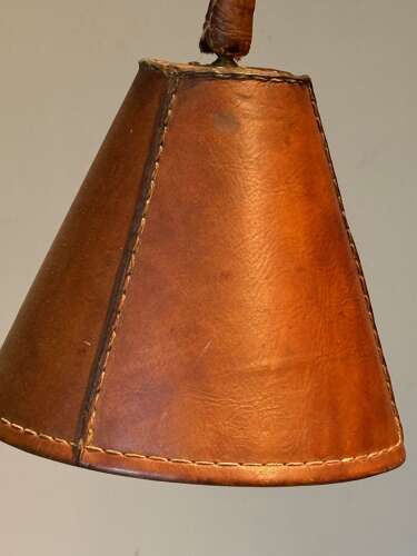 C1950 A Spanish Red Leather Floor Lamp by Jacques Adnet for Valenti