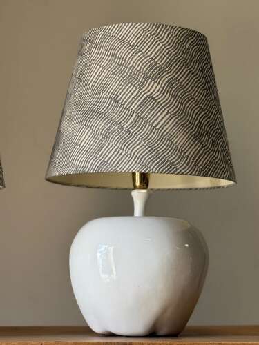 1960s A Pair of Spanish White Ceramic Apple Table Lamps