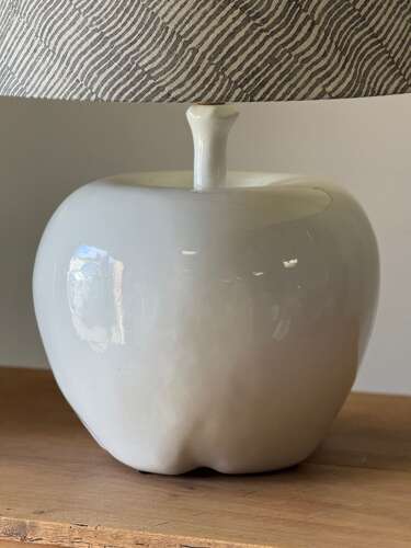 1960s A Pair of Spanish White Ceramic Apple Table Lamps