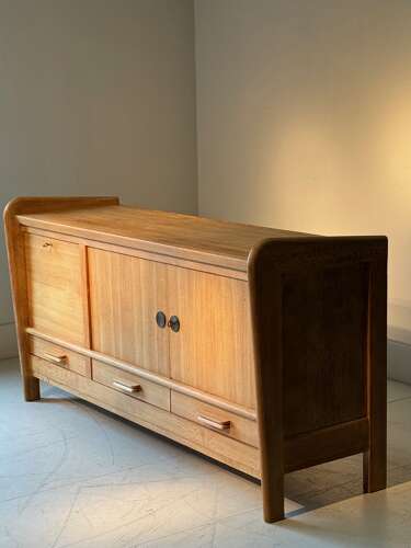 C1950 A Stylish Mid Century French Oak Enfilade or Sideboard