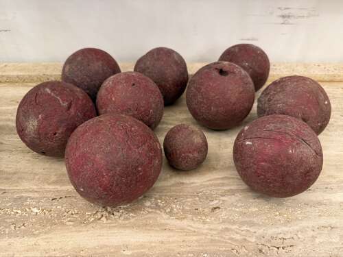 C1880 A Set of French Red Wooden Boules