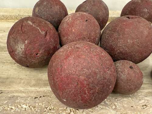 C1880 A Set of French Red Wooden Boules