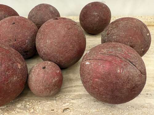 C1880 A Set of French Red Wooden Boules