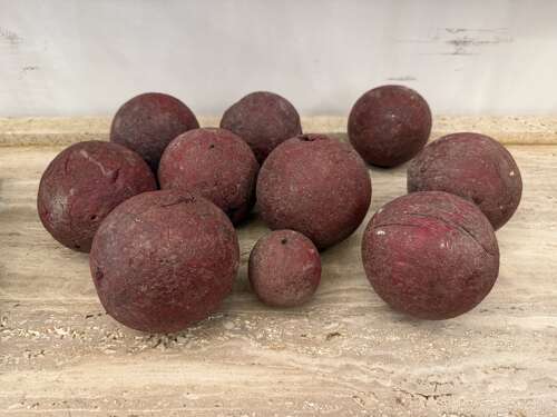 C1880 A Set of French Red Wooden Boules