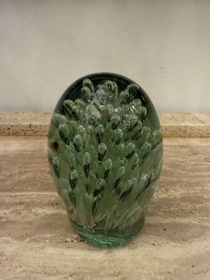 C1880 A Large London Green Glass Paperweight