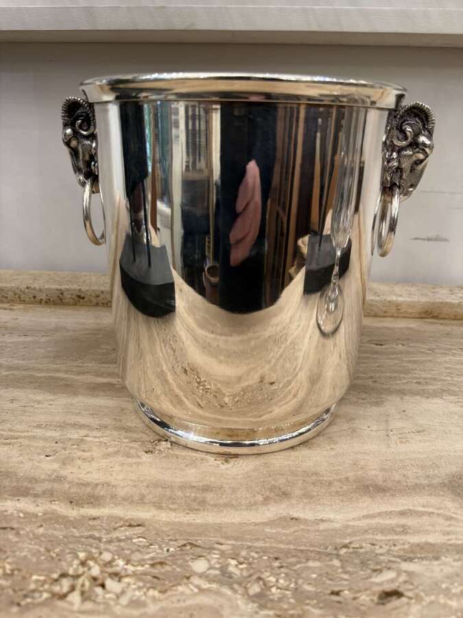 C1960 A Stylish French Rams Head Champagne Bucket