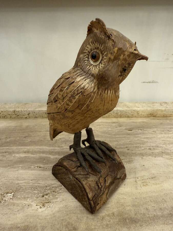 C1930 A French Carved Wood Owl