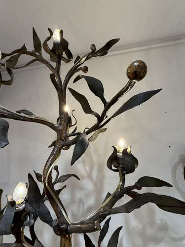 C1920 A Wonderful Italian Iron Olive Tree Floor Lamp