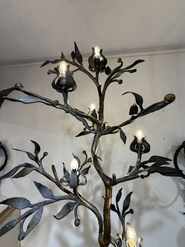 C1920 A Wonderful Italian Iron Olive Tree Floor Lamp