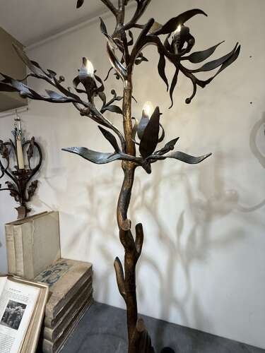 C1920 A Wonderful Italian Iron Olive Tree Floor Lamp
