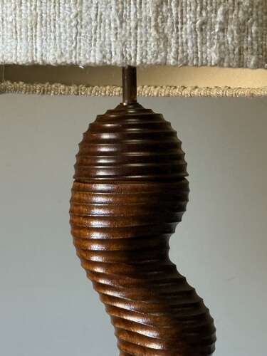 C1960 A Wonderful Pair of Swiss Brutalist Wooden Floor Lamps