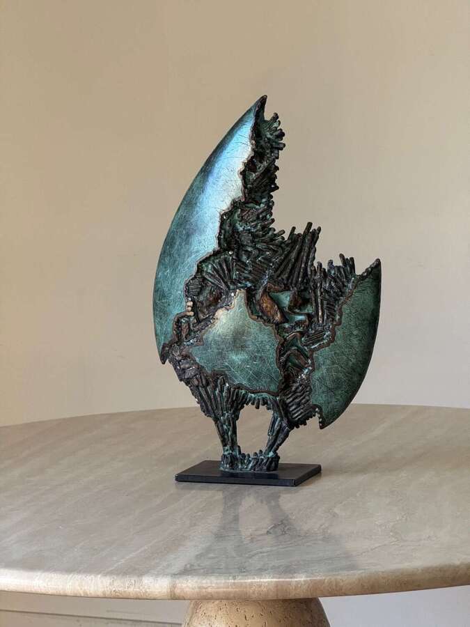 C1977 A Stylish Verdigris Bronze Sculpture